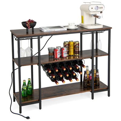 Saraya 15 Bottle Floor Wine Bottle & Glass Rack