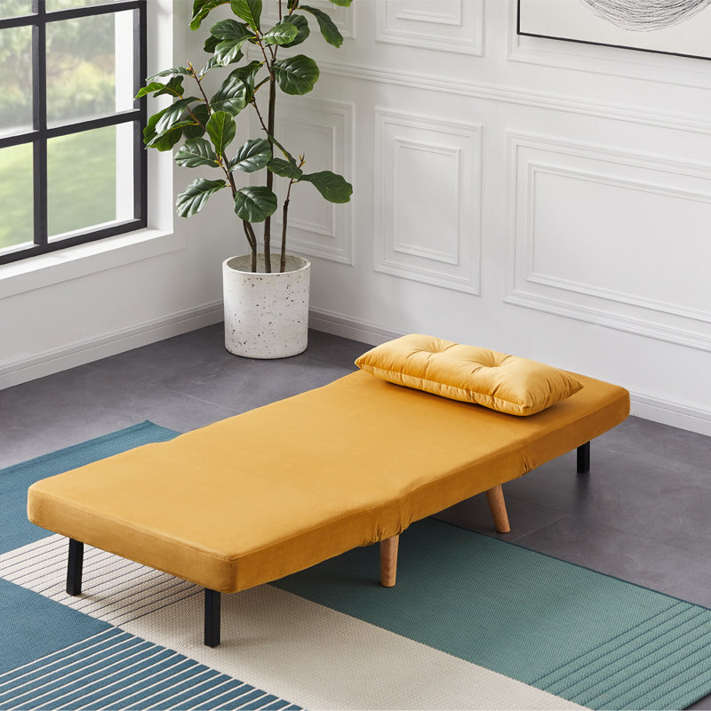 Sisk Velvet Accent Chair, Mustard