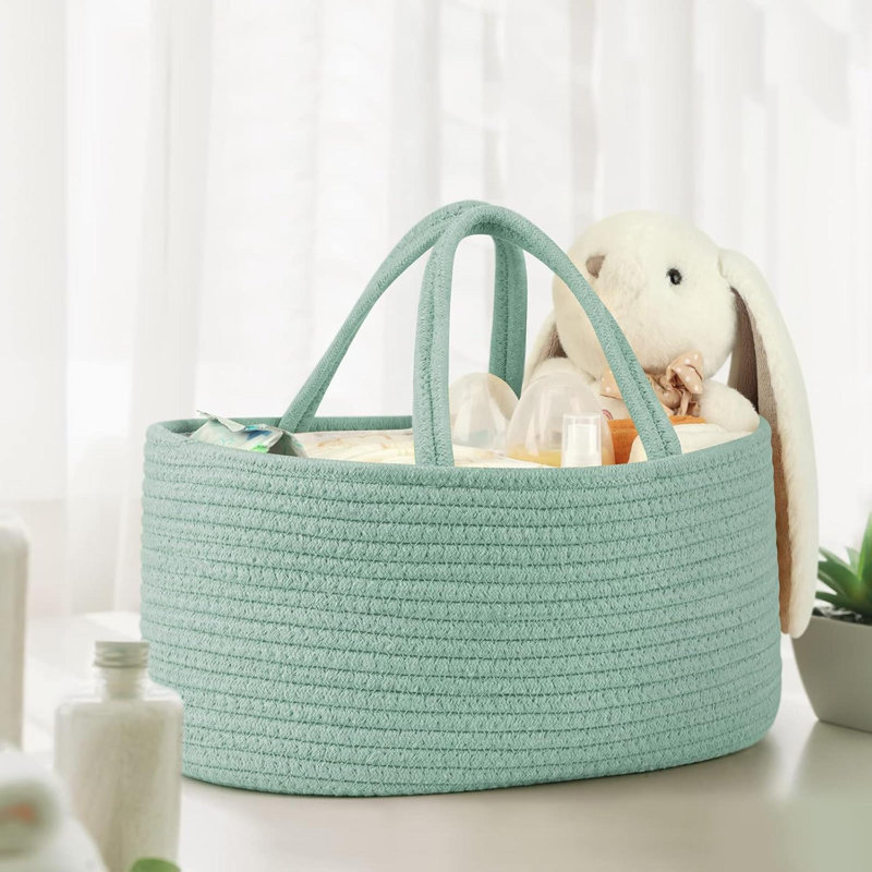 Rebrilliant Cotton Storage Bag, 18cm H x 36cm W x 22cm D, Green
