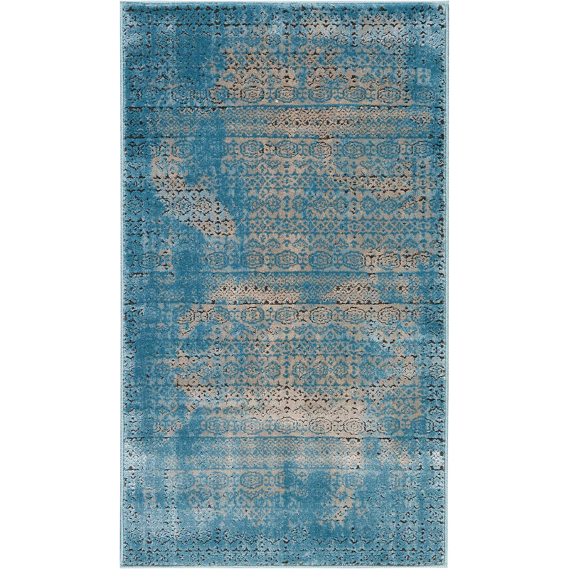 Tapis bleu Maren, Rectangle 2 pi 2 po x 3 pi 9 po