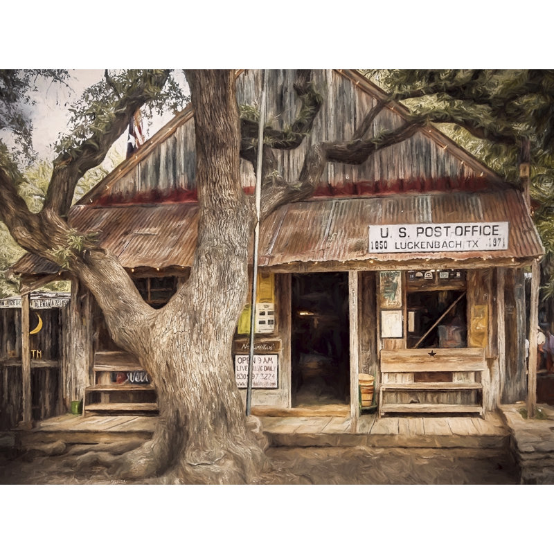 Luckenbach 2 Print by Scott Norris, 25" H x 33" W, Black Framed Canvas