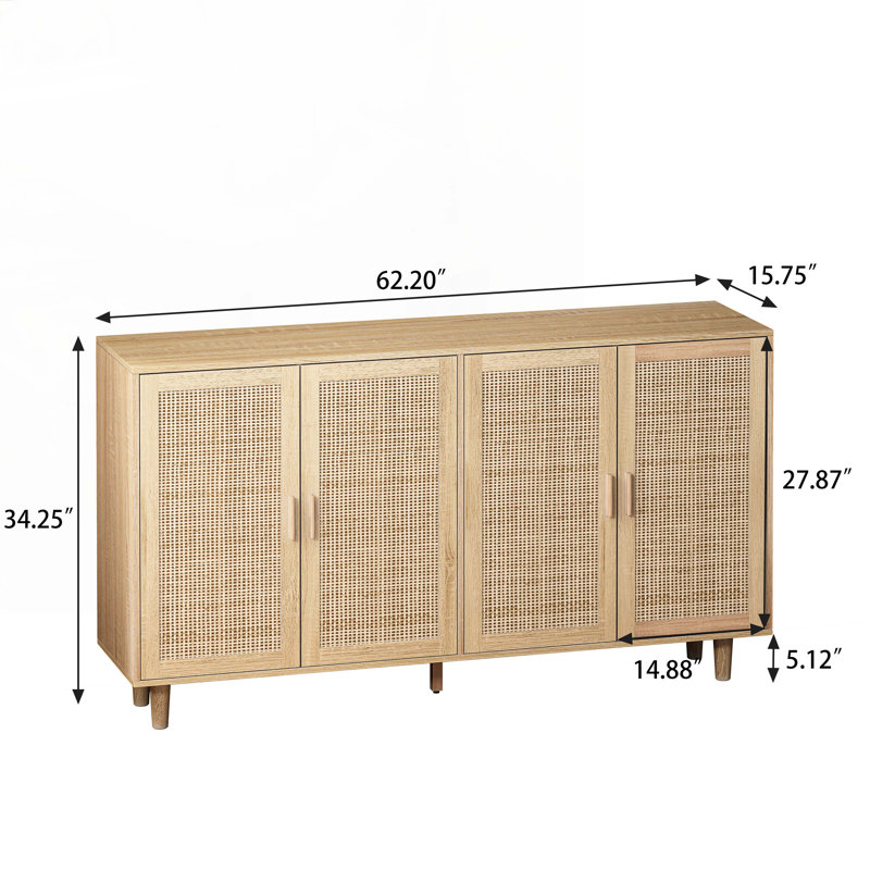 Console en bois avec 2 armoires, bois