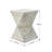 Geometric, Triangular Pattern Capiz Stool - Yellow, Blue Finish
