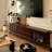 Elegant arc glass TV stand solid wood-106973870-106973871