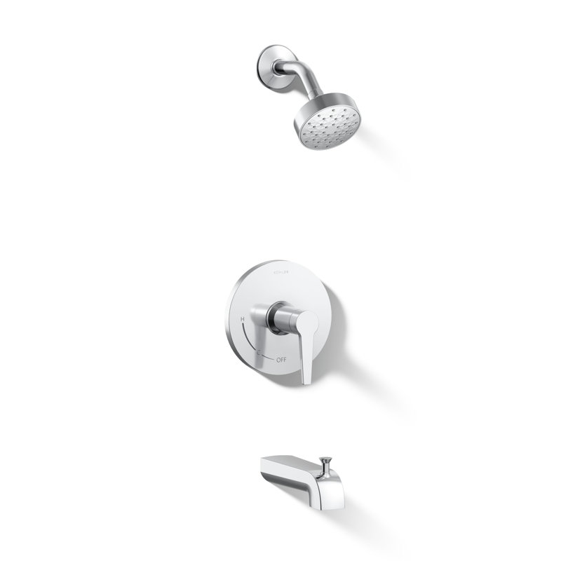 Pitch Rite-Temp Bath And Shower Trim Kit 2.5 GPM, Polished Chrome
