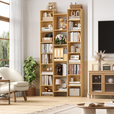 Beetner 71.3''H 8-Tier Cube Bookcase, Media Storage Shelves (Adjustable Shelves)