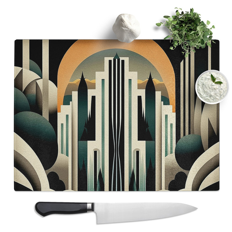 Building Art Deco   Glass Chopping Board