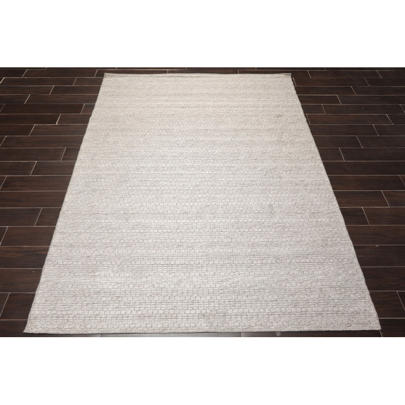 Tapis décoratif de Ivoire en laine tissé à la main Chesapeake, Rectangle 8 pi x 10 pi