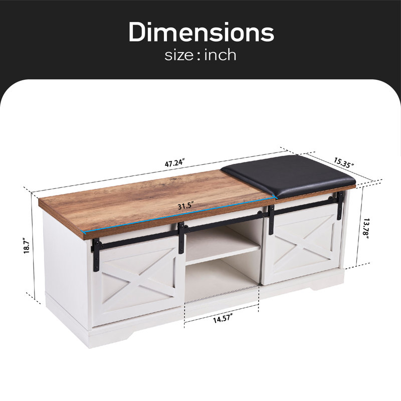 Ivrea Storage Bench, White