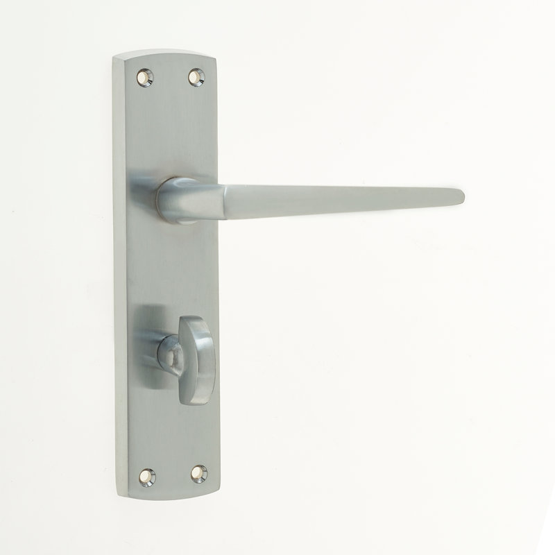 Bray Bathroom Door Handle, Satin Chrome