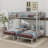 Bunk Bed, Triple Bunk Bed Frame With Built-In Shelf And 2 Side Ladder-645792450