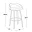Tabouret de bar 30 po à hauteur fixe avec pivot en bois lavé blanc et tissu avoine avec repose-pieds rond en métal noir - ensemble de 2