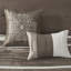 Ensemble d'édredon très grand à rayures 7 pièces Blaire Grey-20576350-21841510