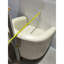 Fauteuil d'appoint demi-tonneau en similicuir avec repose-pieds