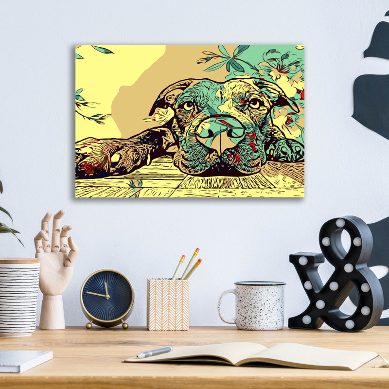 «Pitbull Love Style» par Dean Russo, H 12 po x l 16 po x P 0,13 po