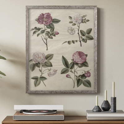 Reproduction florale vintage encadrée CCxxi - bois massif
