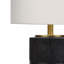 Lighting, H 24 po, lampe de table, résine noire, abat-jour ivoire / crème