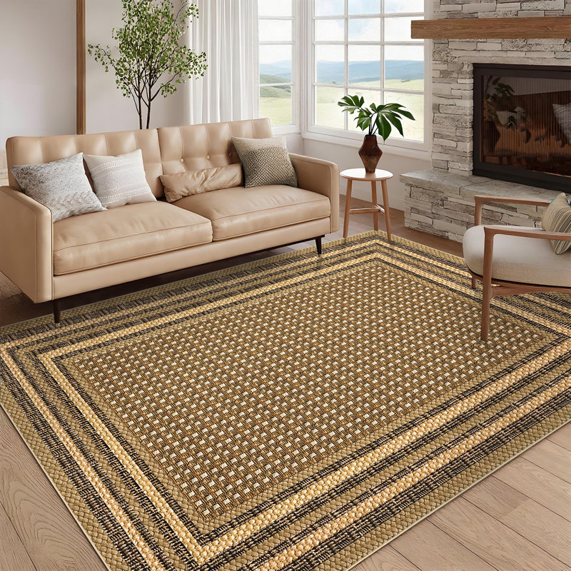Tapis de salon Boho 10 x 13, Rectangle 10 pi x 13 pi, Brun