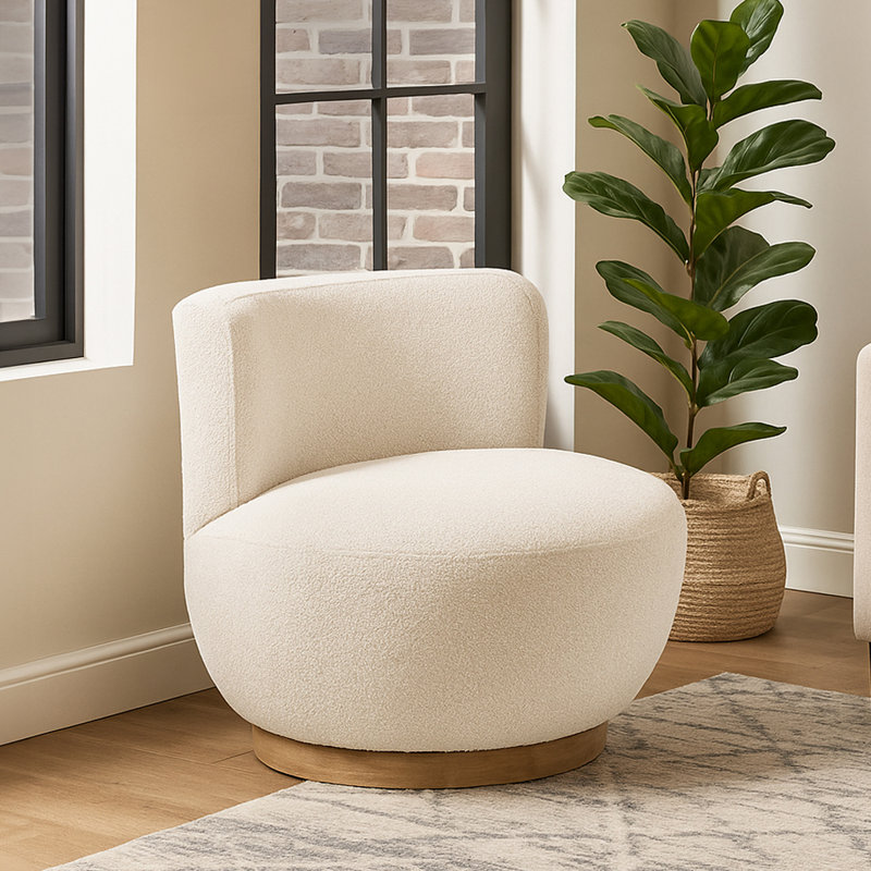 Fauteuil pivotant Maya, Ivoire ivoire