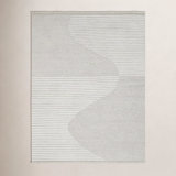 Rectangle Geometric Flatweave Wool/Cotton Area Rug in Ivory/Gray