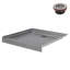 Base de douche en alcôve en acrylique gris mat 36 po x 36 po avec drain central Streamline-118934365