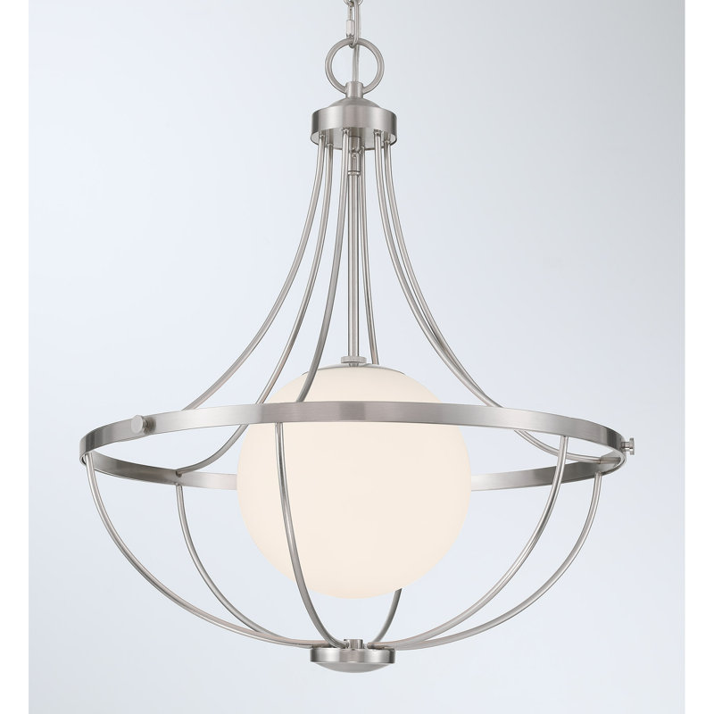 Luminaire suspendu 1 lumière Elyott, Nickel brossé
