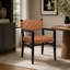 Ensemble de 2 chaises de salle à manger d'intérieur élégantes avec revêtement en cuir PU et bois d'hévéa, parfaites pour un décor industriel moderne et un confort d'assise optimal.-1189620062