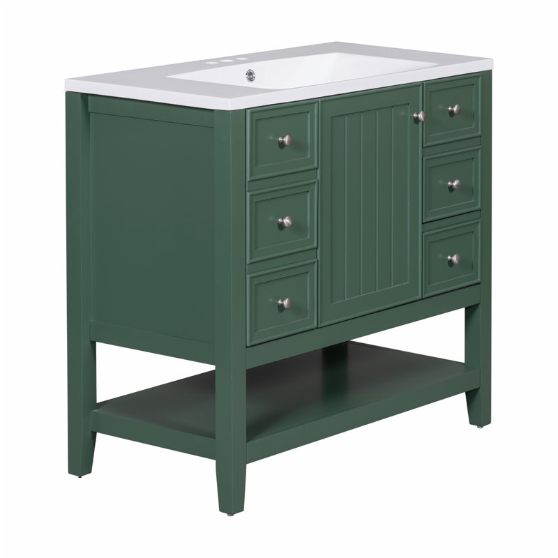 Meuble-lavabo 36 po avec lavabo, Vert