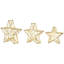 LED Lighted Stars Outdoor Christmas Decorations - 14" - Gold - Set Of 3-876402045