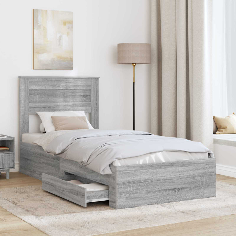 Bed, Silver/Grey Sonoma