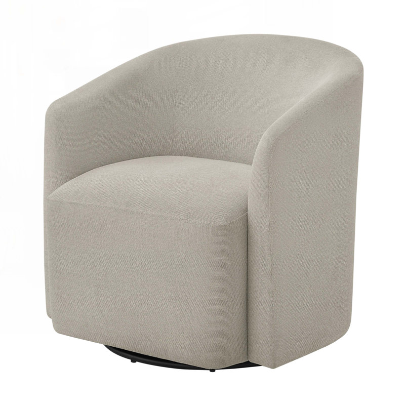 Fauteuil demi-tonneau Arlo, Mélange de polyester beige