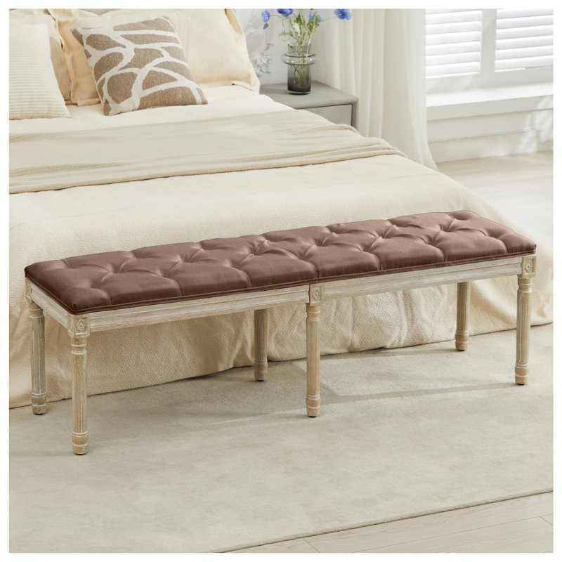 Banc Boswick, Brun, H 16 po x l 57,6 po x P 15,8 po