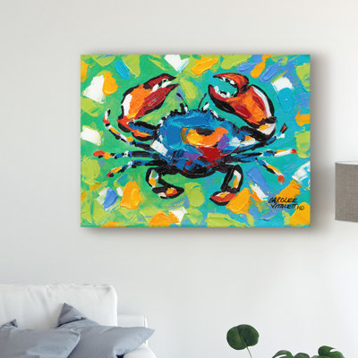 « seaside crab ii », reproduction de peinture à l’acrylique sur toile tendue