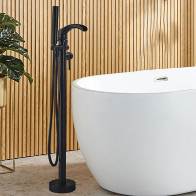 Bec de baignoire au sol avec inverseur et douchette