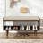 Linen Upholstered Storage Bench With Solid Wood Leg-1618811346
