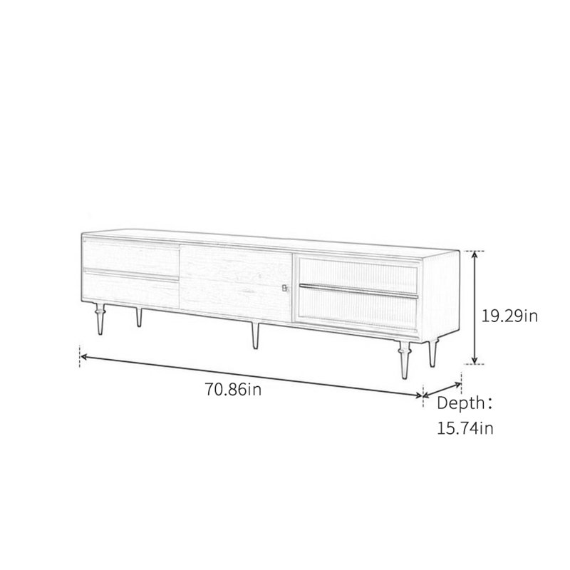 Simple design sense retro solid wood TV cabinet