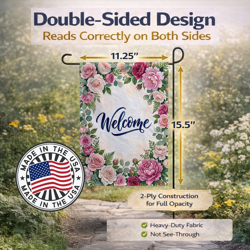 Cadre floral avec motif de jardin, Garden Size, Floral Frame
