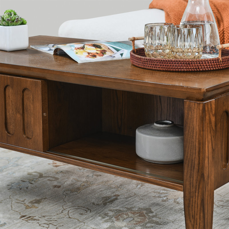 Table basse cannelée moderne Mid Century