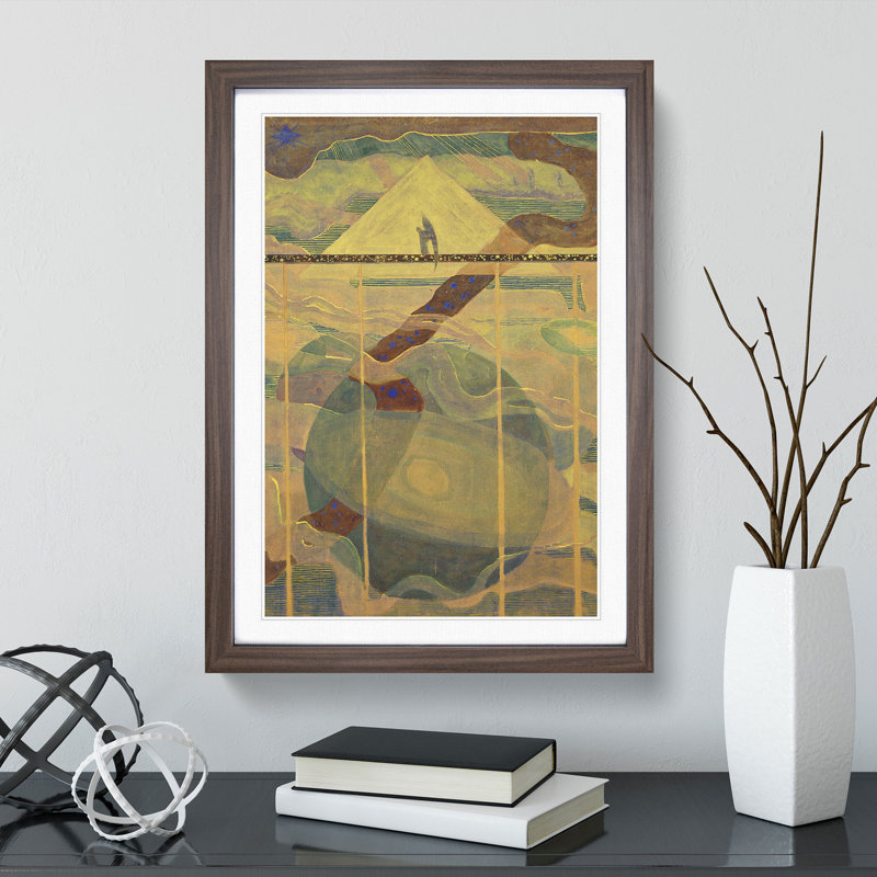 Sonata of the Stars by Mikalojus Konstantinas - Picture Frame Painting, 48cm H x 36cm W x 2cm D, Walnut Framed