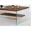 Table basse moderne, plateau 100% verre trempé avec cadre 100% bois de pin massif, 29,5 po x 15,7 po x 29,5 po | Couleur brune naturelle, design élégant et durable | Parfait pour le salon et les espaces contemporains-1500839832