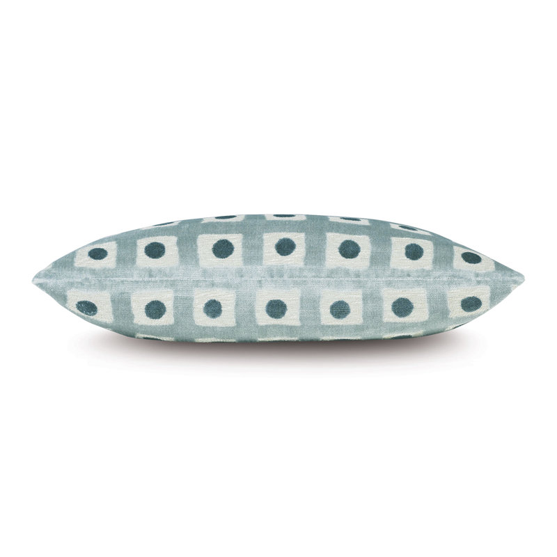 Salvatore Domino Decorative Pillow In Gold, Blue/Silver, Rectangle 13"H x 22"W