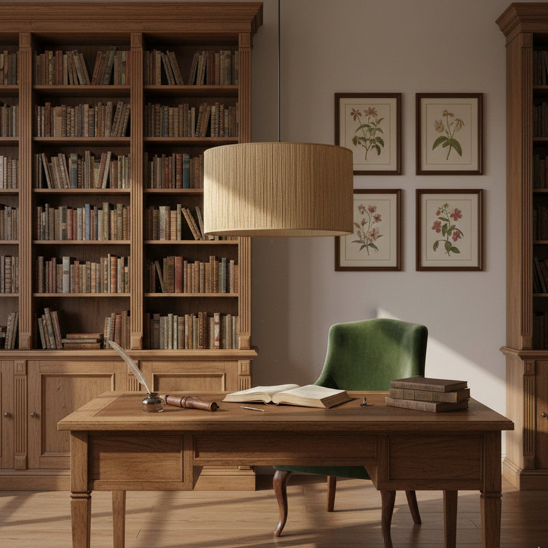 Lustre en bambou 1 lumière Oasis, Taupe