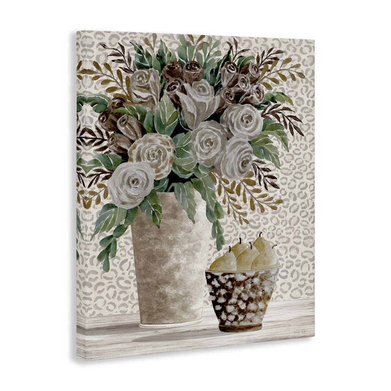 Bouquet sur toile à motif léopard, design par Cindy Jacobs, H 30 po x l 24 po