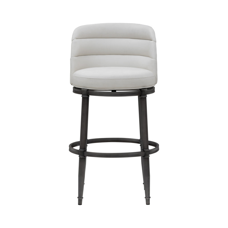 Tabouret de bar pivotant Eunice, Blanc, Tabouret de bar (siège d'une hauteur de 30 po)