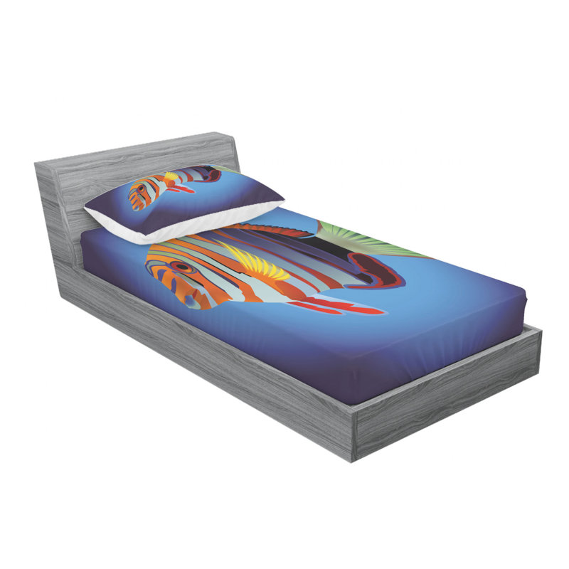 Ensemble de draps Exotic Ocean, Ensemble de draps pour lit simple avec drap-housse