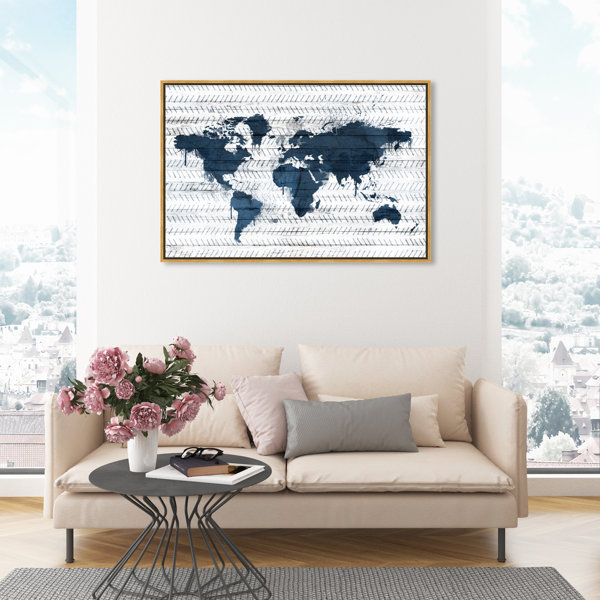murando Canvas Wall Art World map 90x60 cm Non-Woven Canvas Prints Image  Framed Artwork Painting Picture Photo Home…