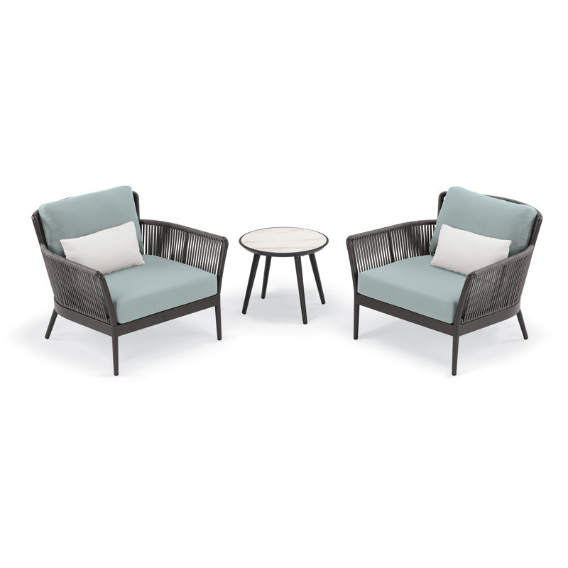 3 Piece Seating Group with Cushions, Seafoam, Yes