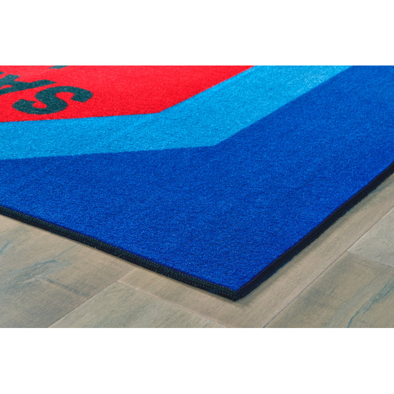 Tapis bleu / rouge touffeté KID $ Value, Rectangle 4 pi x 6 pi