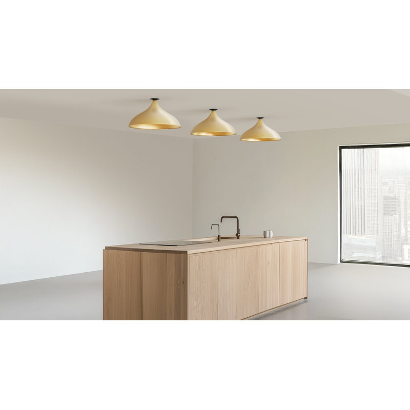 Swell Flush XL Wide Lamp (Brass Exterior, Brass Interior), Brass, Brass