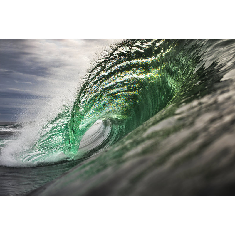 Silver And Green Wave by Philip Thurston - No Frame Art Prints on Canvas, 20cm H x 30cm W